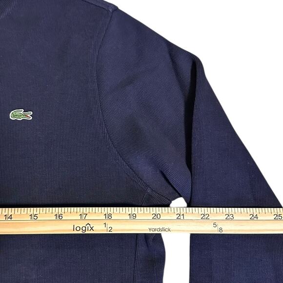 Lacoste Men’s 1/4 Zip Pullover – Navy Blue & Orange Size 6 (XL) Preppy Golfwear - Picture 10 of 12